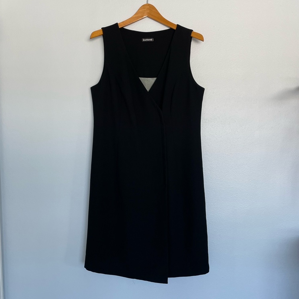 🇫🇷 CACHAREL French Vintage V-Neck Sheath Sleeveless Dress /w Hidden Closure